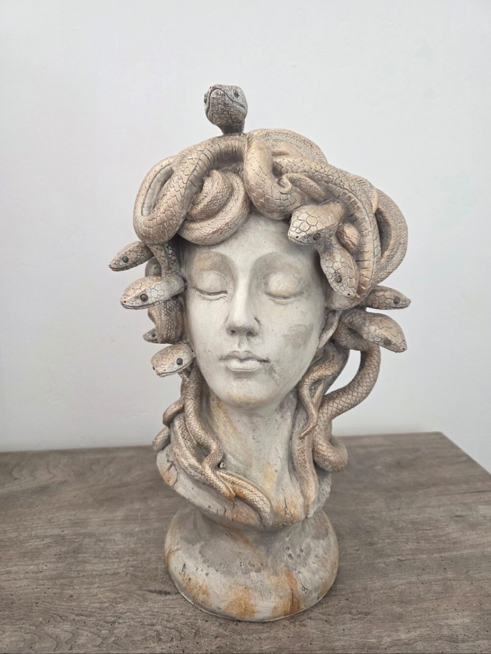 Medusa Bust Statue Greek Mythology Snake Hair Home Decor